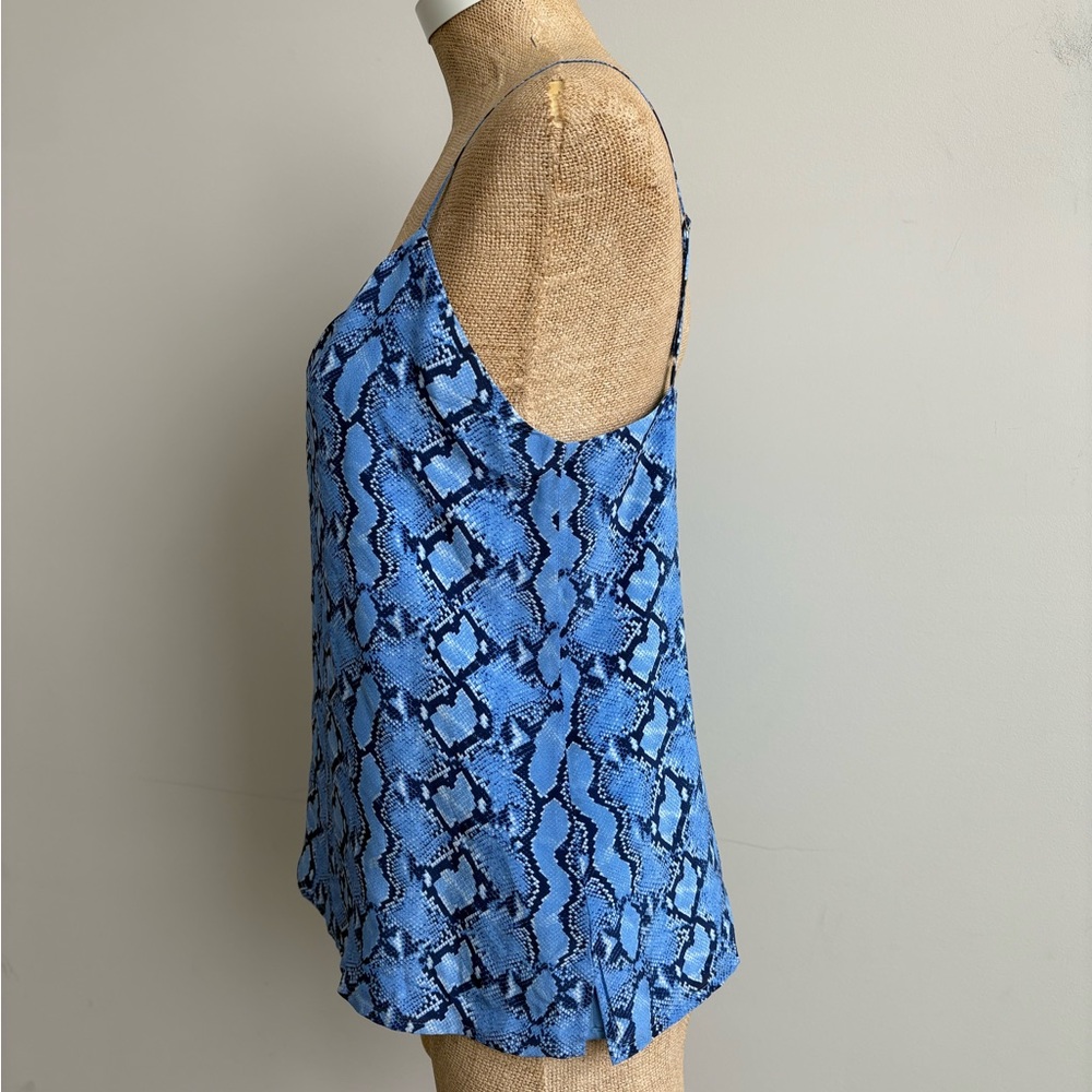 L'AGENCE Jane Paloma Snake Print Cami in Blue SMALL - Picture 5 of 8